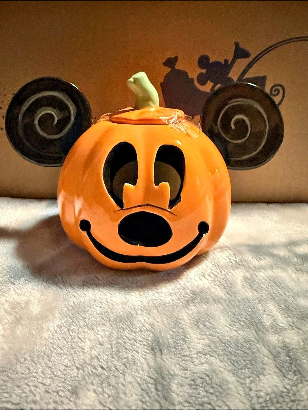 Disney Mickey Mouse Pumpkin Ceramic Tea Light Holder